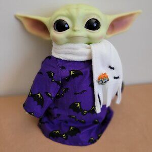 Spooky Bats 2pc Halloween Outfit/scarf set for 11" Mattel Child Grogu Yoda dolls